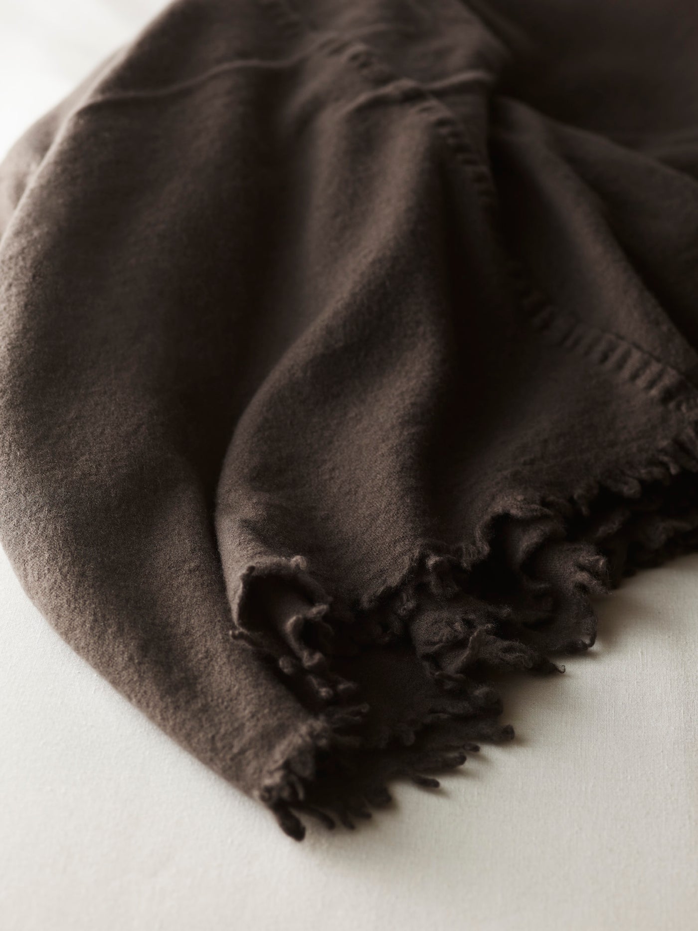 Butter Cashmere Throw in Raw Umber