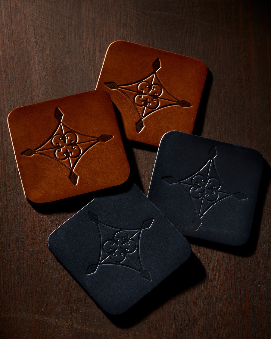 The Maker Coaster Set: Tan and Blue