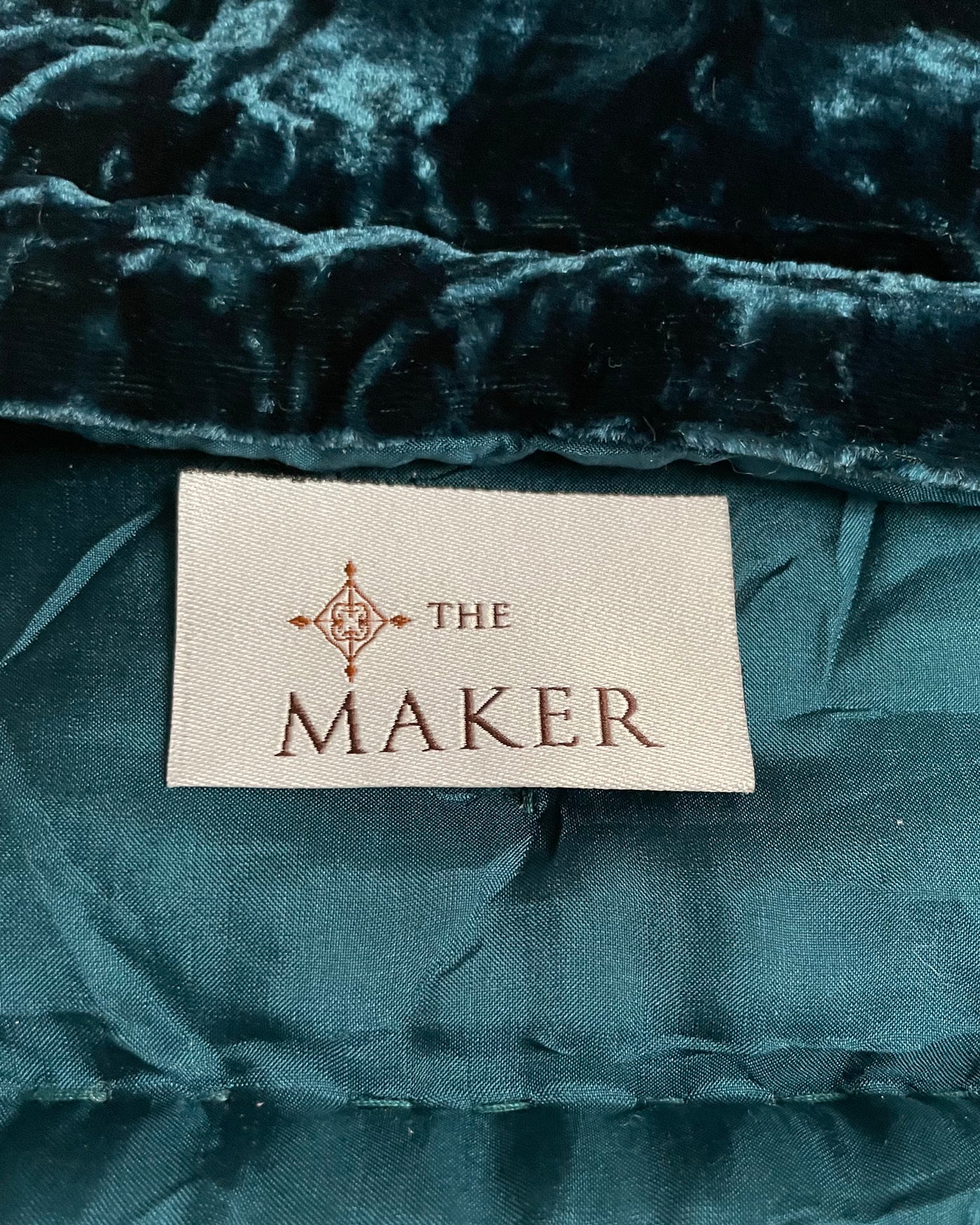 Silk Velvet Quilted Blanket in Teal