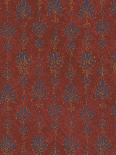 The Maker Palmette Wallpaper in Crimson